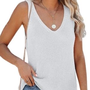 V Neck Sweater Vest Fall Knitted Loose Cami Tank Top